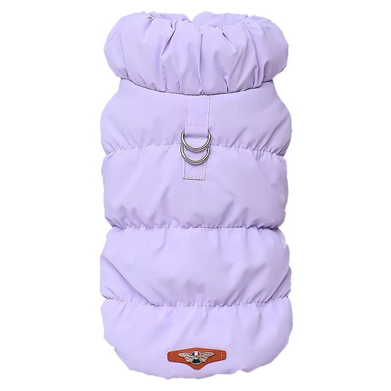 Lavender dog coat for small pets with cosy padded fit