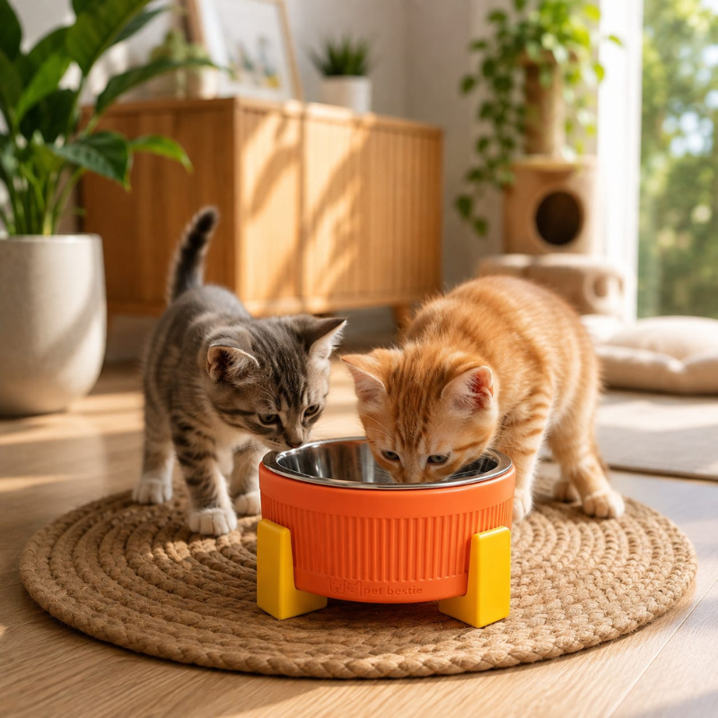Custom Colour Raised Pet Bowl with Stainless Steel Insert