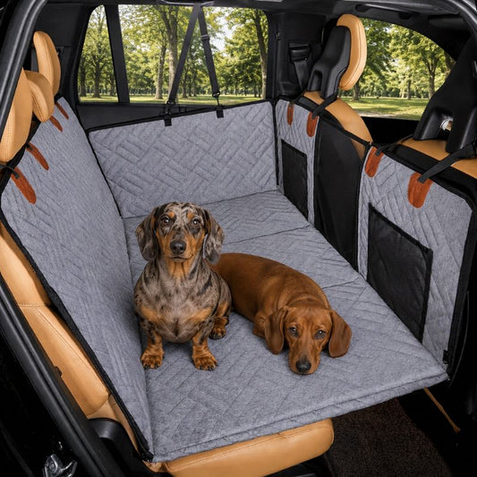 dog car seat cover hammock installed in SUV