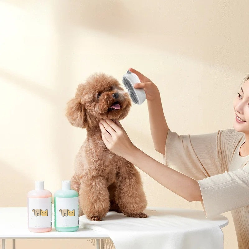 Pet grooming brush with steam comb suitable for cats and dogs of all sizes