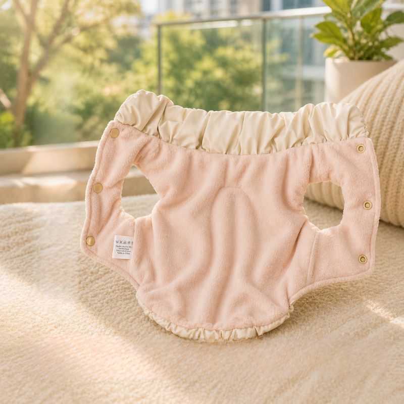 Sage beige dog winter jacket with lightweight