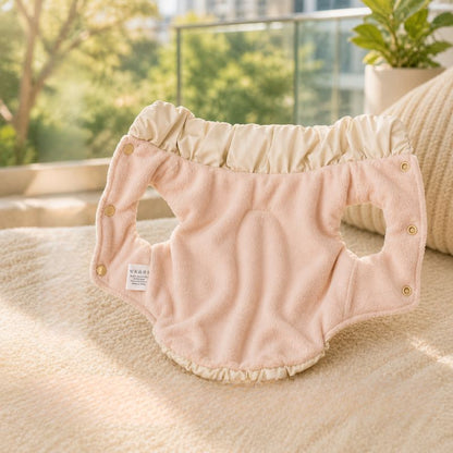 Sage beige dog winter jacket with lightweight